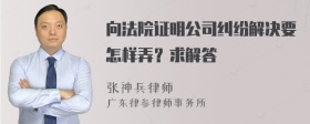 向法院证明公司纠纷解决要怎样弄？求解答