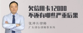 欠信用卡12000不还有哪些严重后果