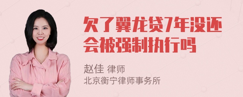 欠了翼龙贷7年没还会被强制执行吗