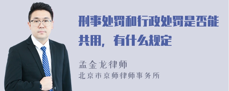 刑事处罚和行政处罚是否能共用，有什么规定