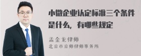 小微企业认定标准三个条件是什么，有哪些规定