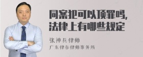 同案犯可以顶罪吗，法律上有哪些规定