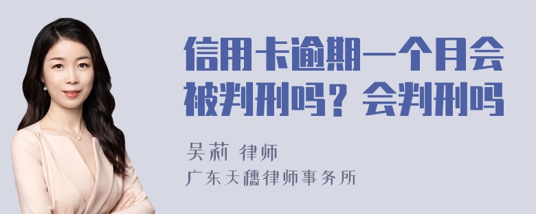 信用卡逾期一个月会被判刑吗？会判刑吗