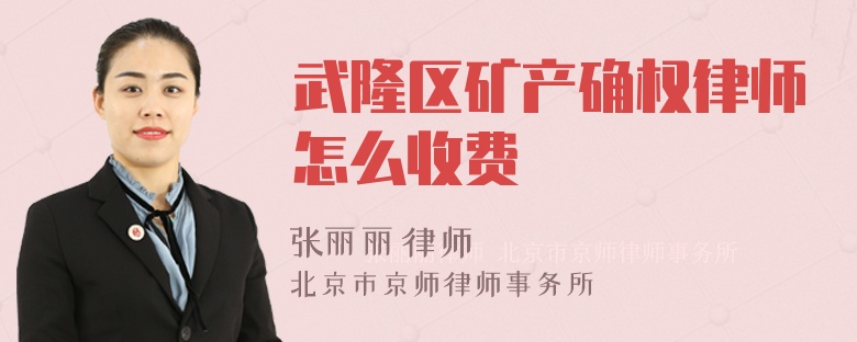 武隆区矿产确权律师怎么收费