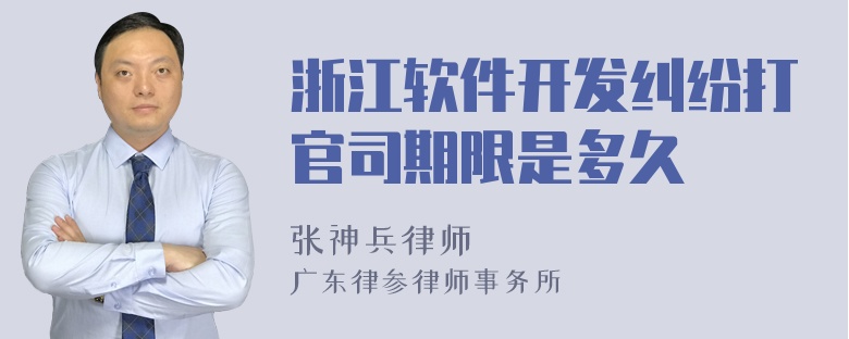 浙江软件开发纠纷打官司期限是多久