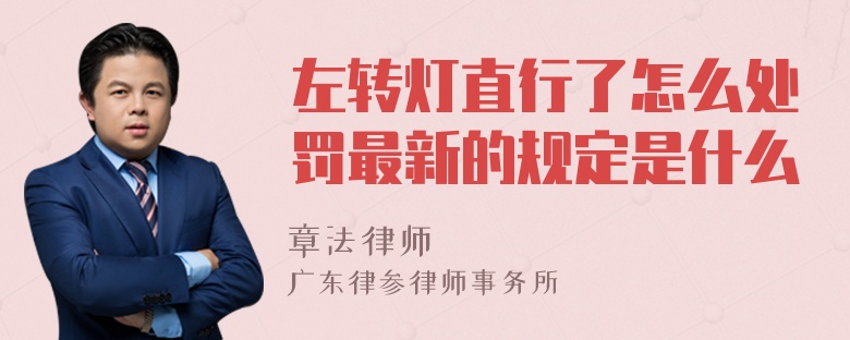 左转灯直行了怎么处罚最新的规定是什么