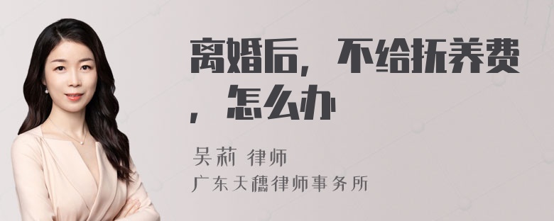 离婚后，不给抚养费，怎么办