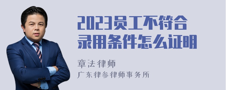 2023员工不符合录用条件怎么证明