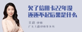 欠了信用卡22年没还还不起后果是什么