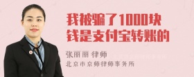 我被骗了1000块钱是支付宝转账的