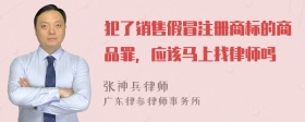 犯了销售假冒注册商标的商品罪，应该马上找律师吗