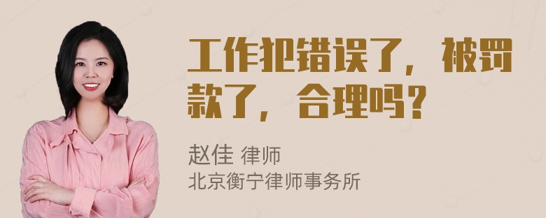 工作犯错误了，被罚款了，合理吗？