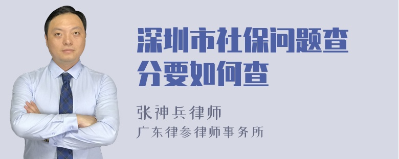 深圳市社保问题查積分要如何查