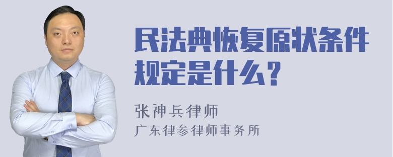 民法典恢复原状条件规定是什么？