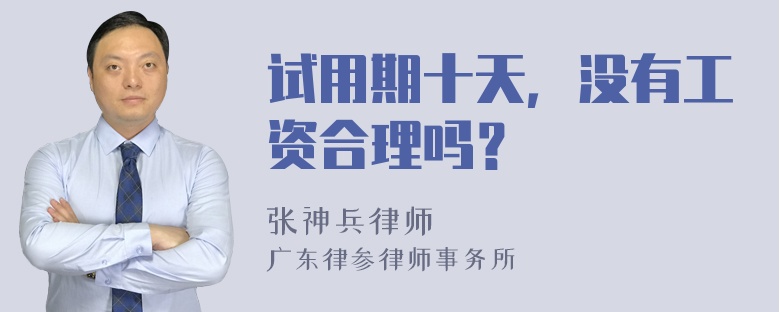 试用期十天，没有工资合理吗？