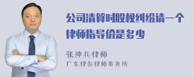 公司清算时股权纠纷请一个律师指导价是多少