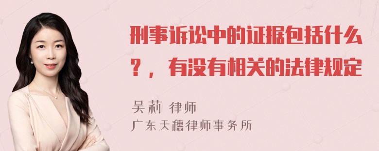 刑事诉讼中的证据包括什么？，有没有相关的法律规定