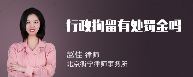 行政拘留有处罚金吗