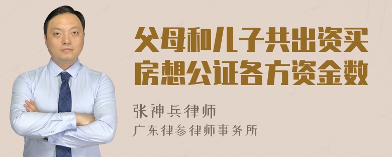 父母和儿子共出资买房想公证各方资金数