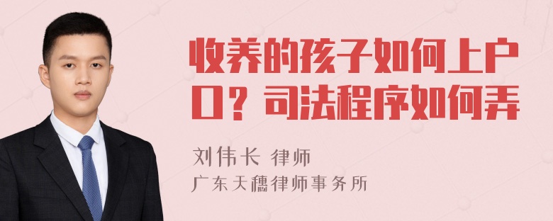 收养的孩子如何上户口？司法程序如何弄