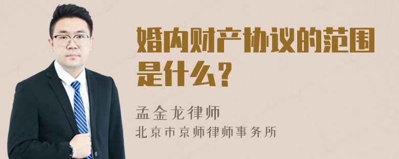 婚内财产协议的范围是什么？