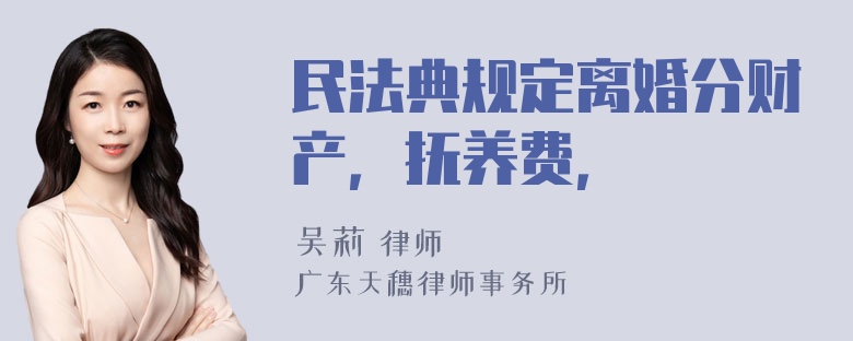 民法典规定离婚分财产，抚养费，