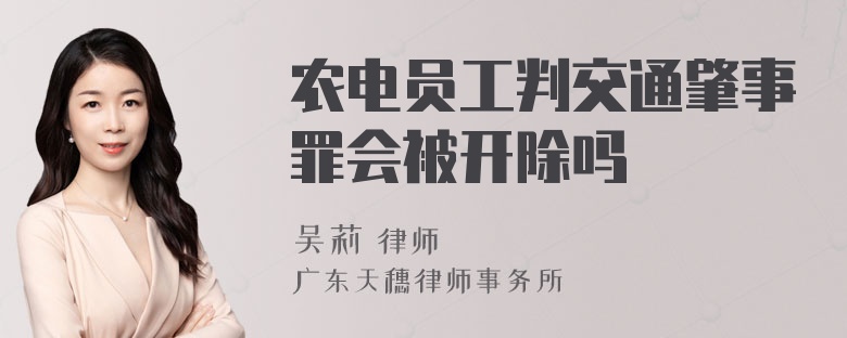 农电员工判交通肇事罪会被开除吗