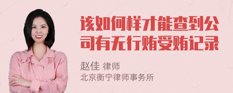 该如何样才能查到公司有无行贿受贿记录