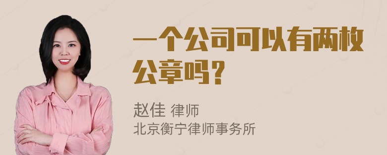 一个公司可以有两枚公章吗？