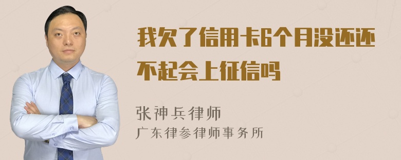 我欠了信用卡6个月没还还不起会上征信吗