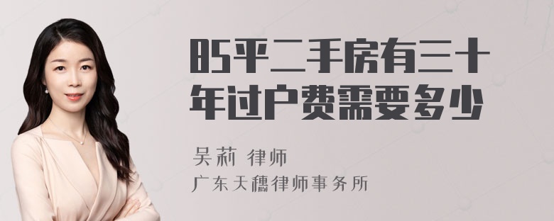 85平二手房有三十年过户费需要多少