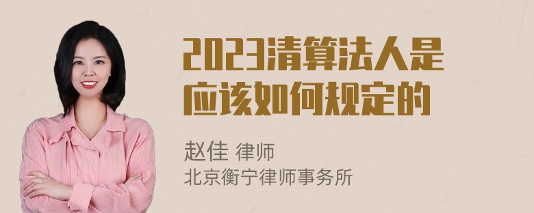 2023清算法人是应该如何规定的