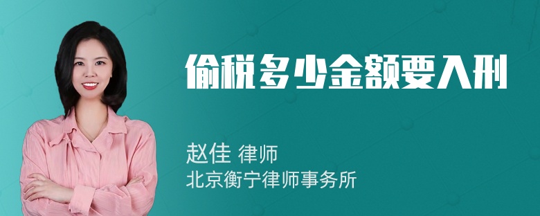 偷税多少金额要入刑