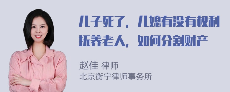 儿子死了，儿媳有没有权利抚养老人，如何分割财产