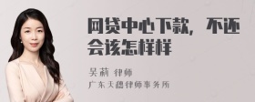 网贷中心下款，不还会该怎样样