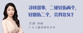 寻衅滋事，二级轻伤两个，轻微伤二个，会判多久？