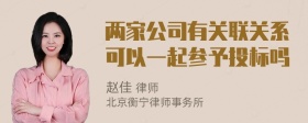 两家公司有关联关系可以一起参予投标吗