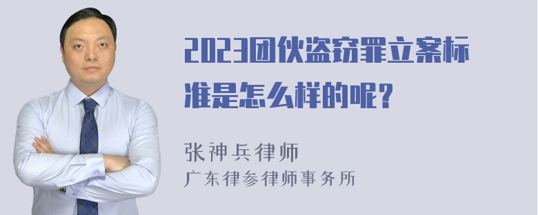 2023团伙盗窃罪立案标准是怎么样的呢？