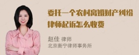 委托一个农村离婚财产纠纷律师起诉怎么收费