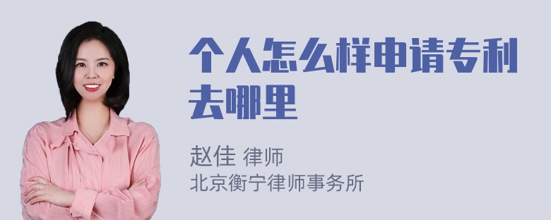 个人怎么样申请专利去哪里