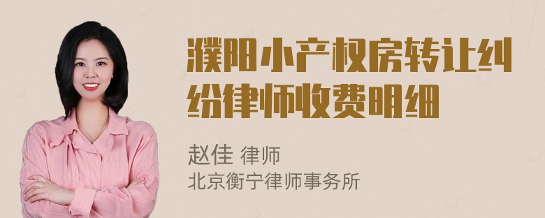 濮阳小产权房转让纠纷律师收费明细