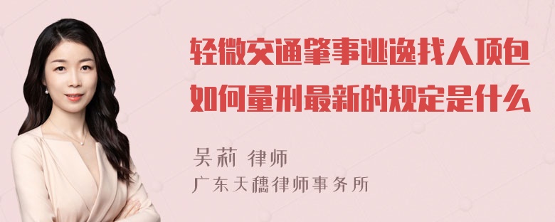 轻微交通肇事逃逸找人顶包如何量刑最新的规定是什么