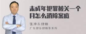 未成年犯罪被关一个月怎么消除案底