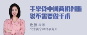 手掌骨中间两根斜断裂不需要做手术