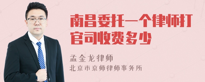 南昌委托一个律师打官司收费多少