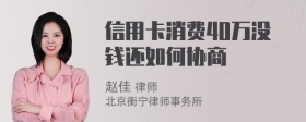 信用卡消费40万没钱还如何协商