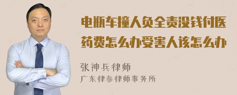 电瓶车撞人负全责没钱付医药费怎么办受害人该怎么办