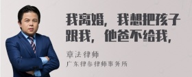 我离婚，我想把孩子跟我，他爸不给我，