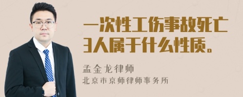 一次性工伤事故死亡3人属于什么性质。