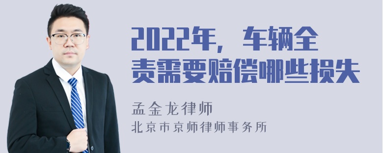 2022年，车辆全责需要赔偿哪些损失